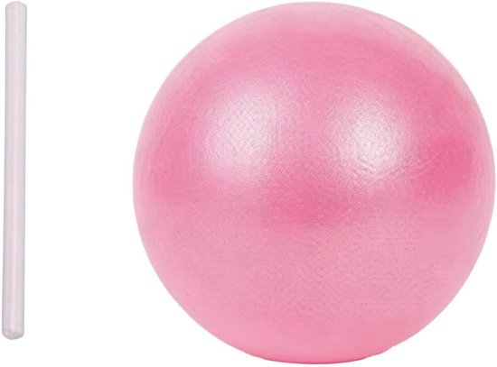 Fitness Pilatesbal 25 cm met elastische band, eenvoudig opblazen zonder pomp, ideaal voor yoga, gymnastiek en core training