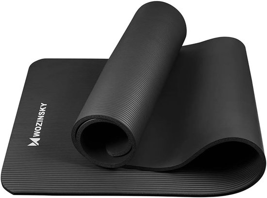 Fitness Yogamat - Gymnastiekmat Oefenmat - Thuis Sporten - Antislip Eigenschappen - 181x63x1cm - Zwart