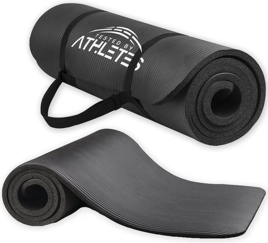 Fitnessmat Inclusief Draagriem - Sportmat Extra Dik 183cm x 61cm x 1.5cm - Tested by Athletes van Merkloos