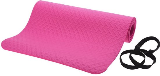 Fitnessmat voor training en yoga 180 x 60 cm blauw