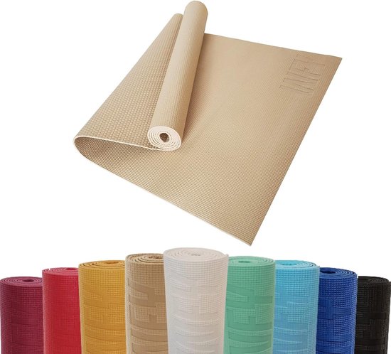 Fitnessmat, yogamat, extra dun, 183 x 61 x 0,4 cm, gymnastiekmat, ideaal voor yoga, loopband en sporttoestellen, pilates, workout mat, geluiddempend, antislip en robuust