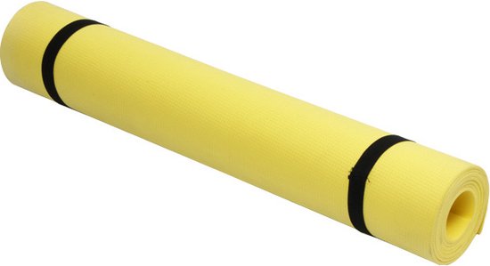 Fitnessmat - Yogamat - Sportmat - 173x60x0.6 cm - Antislip - Thuisfitness - Fitness - Sport - Geel van Avento