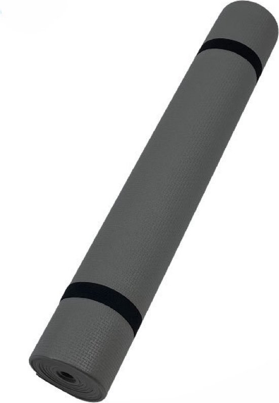 Fitnessmat - Yogamat - Sportmat - 173x60x0.6 cm - Antislip - Thuisfitness - Fitness - Sport - Grijs van Tectake