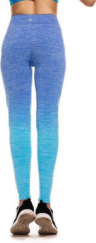 Fitness/Yoga legging - Fitness legging - LOUZIR sport legging Stretch - squat proof - OMBRE blauw Maat M van LOUZIR