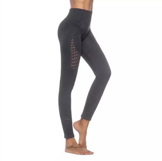 Fitness/Yoga legging - Highwaist - Fitness legging - sport legging Stretch - squat proof - Zwart - Large van Merkloos