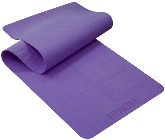 Fitpaddy - Yogamat - Yoga Mat - Sportmat - Fitnessmat - Pilates Mat - 183x61x0,6cm - Paars van Merkloos