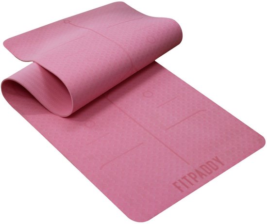 Fitpaddy - Yogamat - Yoga Mat - Sportmat - Fitnessmat - Pilates Mat - 183x61x0,6cm - Roze van Merkloos