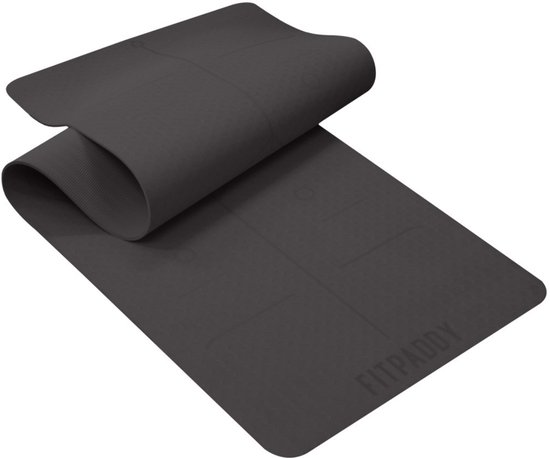Fitpaddy - Yogamat - Yoga Mat - Sportmat - Fitnessmat - Pilates Mat - 183x61x0,6cm - Zwart van Merkloos
