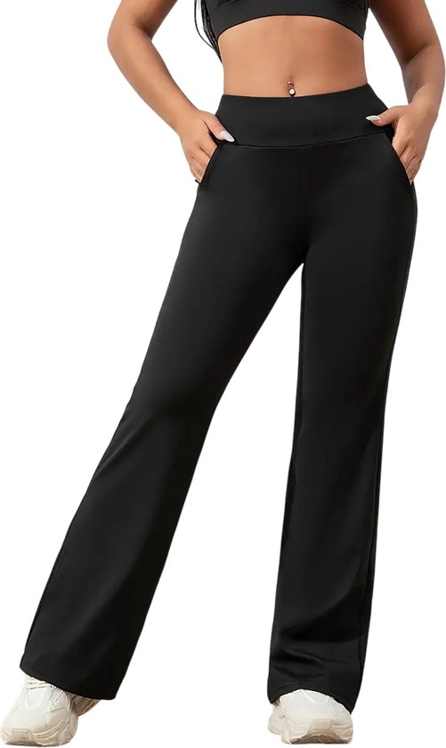 Flared Broek - Legging - Yoga Broek - Casual - Met Zakken - Dames - Sportief - Stijlvol - Rekbaar - Hoge Taille - Sport - Fitness - Flared Pocket Pants - Maat XXL van Merkloos