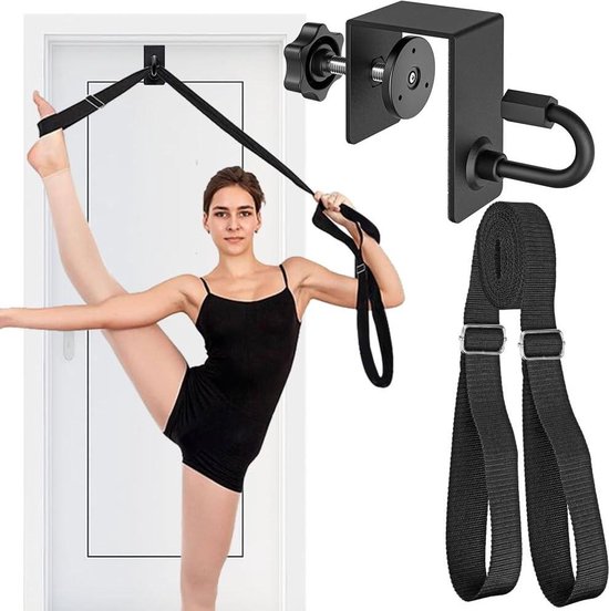 Flexibele stretchband met deuranker voor ballet dans yoga - verstelbare split-trainer met lussen - thuis en gymnastiek van Zenmarkt