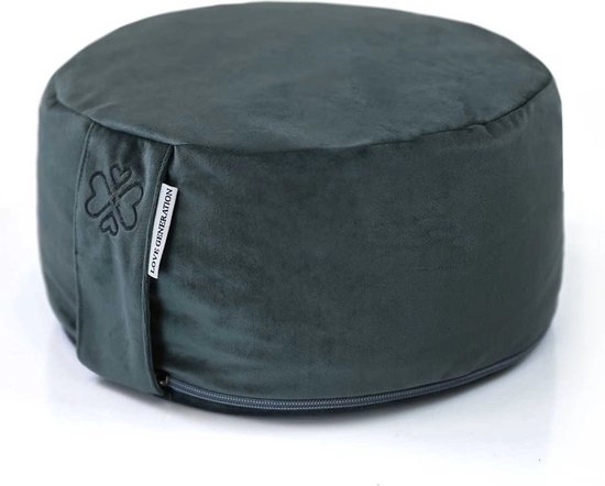 Fluwelen Meditatiekussen - ⌀30cm - 15cm - Bohemian Blue van Pure Mindfulness