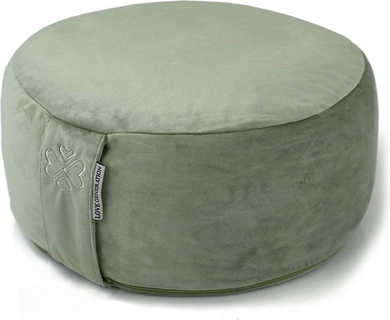 Fluwelen Meditatiekussen | ⌀30cm - 15cm | Serene Sage van Naraqi