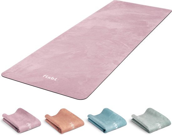FLXBL Yoga Mat Anti Slip - Eco Yogamat met Antislip Toplaag - Rose van FLXBL