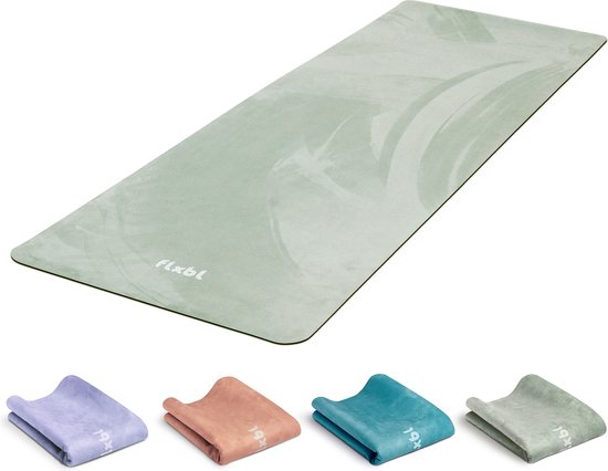 FLXBL Yoga Mat Anti Slip - Eco Yogamat met Antislip Toplaag - Sage van FLXBL