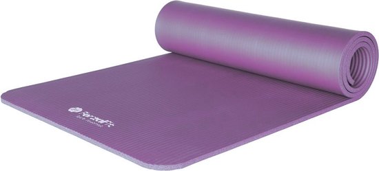 ForzaFit yoga mat met draagriem - Extra dik 12 mm - Paars van Merkloos