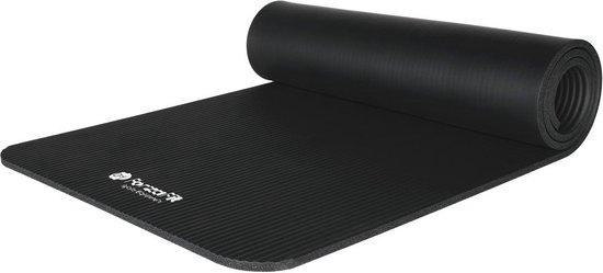 ForzaFit yoga mat met draagriem - Extra dik 12 mm - Zwart van Merkloos