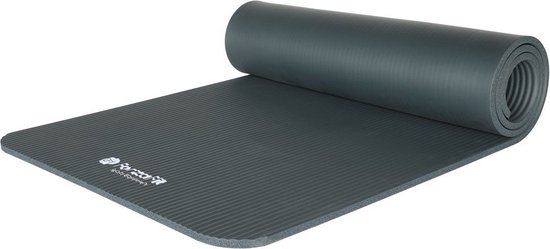 ForzaFit Yogamat Grijs 183 x 61 x 1 cm - Extra dik - Yoga - Pilates - Fitness mat met Draagriem van Merkloos