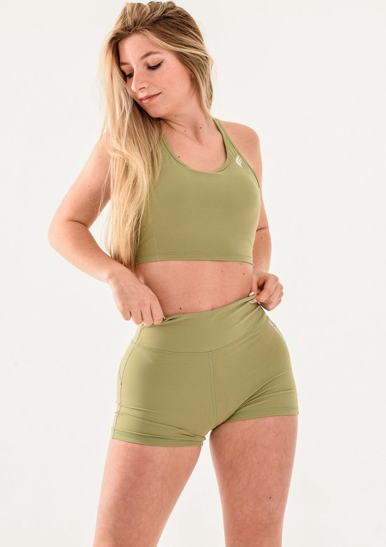 Fox sportoutfit / sportkleding set voor dames / fitnessoutfit short + sport sportbeha (mint green) van Litex.