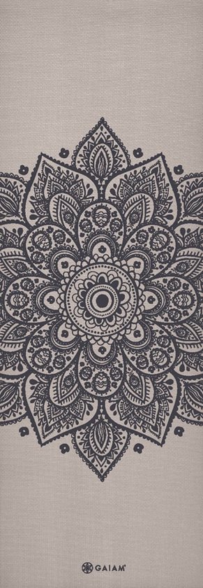 Gaiam Yoga Mat - Sustained Grey Sundial Flower - 5 mm van Merkloos