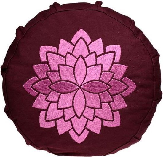 Geborduurd Meditatiekussen Voor Kinderen (Afbeelding Lotus) van Pure Prana.