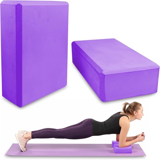 GELLDG Yogablokkenset - 2 stuks - Pilatesset - Antislipblokken - Yogablokken voor volwassenen - EVA-schuim - Geschikt voor yoga, pilates en meditatie