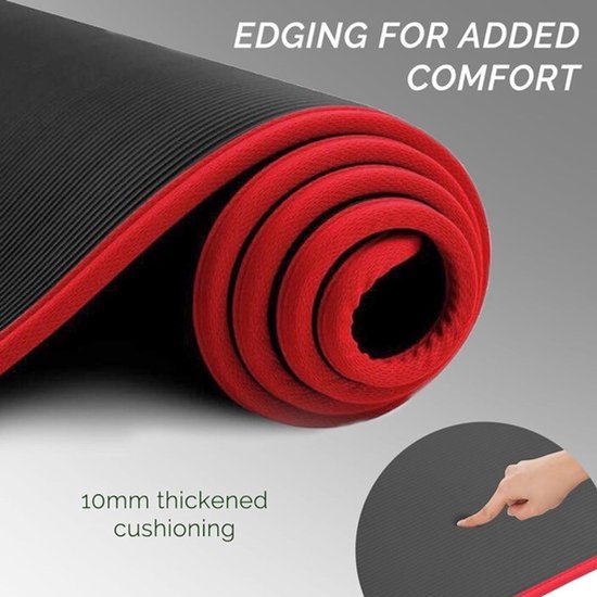 Geluiddichte Antislip Dikke Yogamat - Dansende Yogamat - Omzoomd Zwart - Sportyogamat