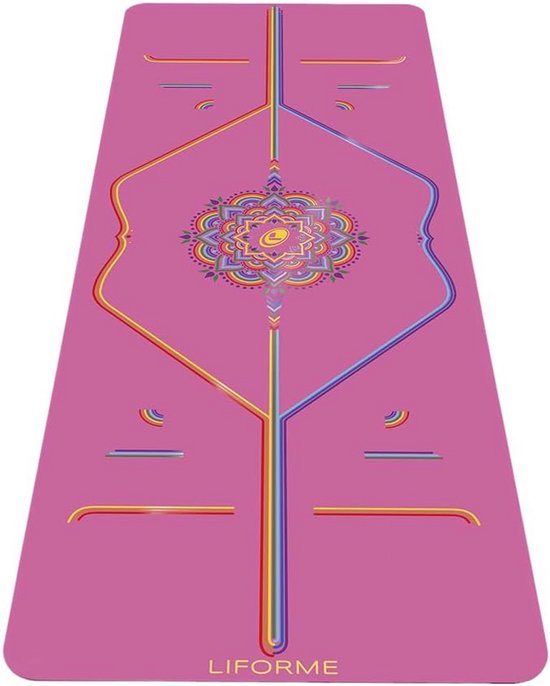 Gepatenteerde yogamat met uitlijnsysteem en grip - antislip, milieuvriendelijk en comfortabel