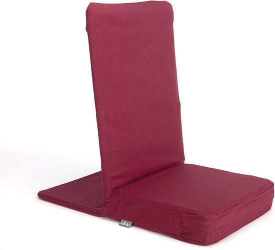 Gewatteerde Vloerstoel met Extra Dik Zitkussen - Meditatiestoel in Wijnrood