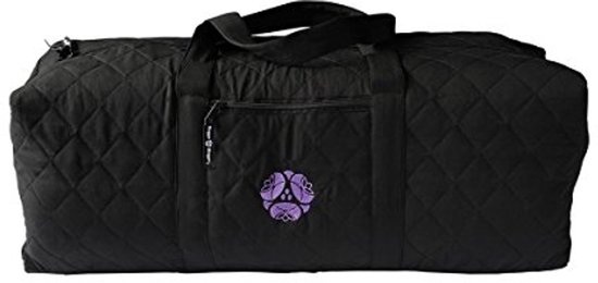 Gewatteerde Yoga Mat Tas - Zwart - Luxe Yoga Tas met Dubbele Handgrepen en Organizer