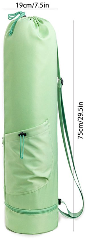 Geweo - yoga tas - Yogamattas - yogamat drager - Schoudertas - Rugzak - sporttas - Yogamat tas met rits - 75x19cm - groen van Merkloos