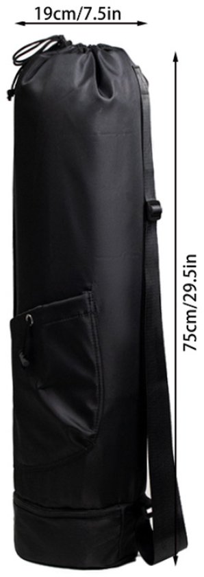 Geweo - yoga tas - Yogamattas - yogamat drager - Schoudertas - Rugzak - sporttas - Yogamat tas met rits - 75x19cm - zwart van Geweo