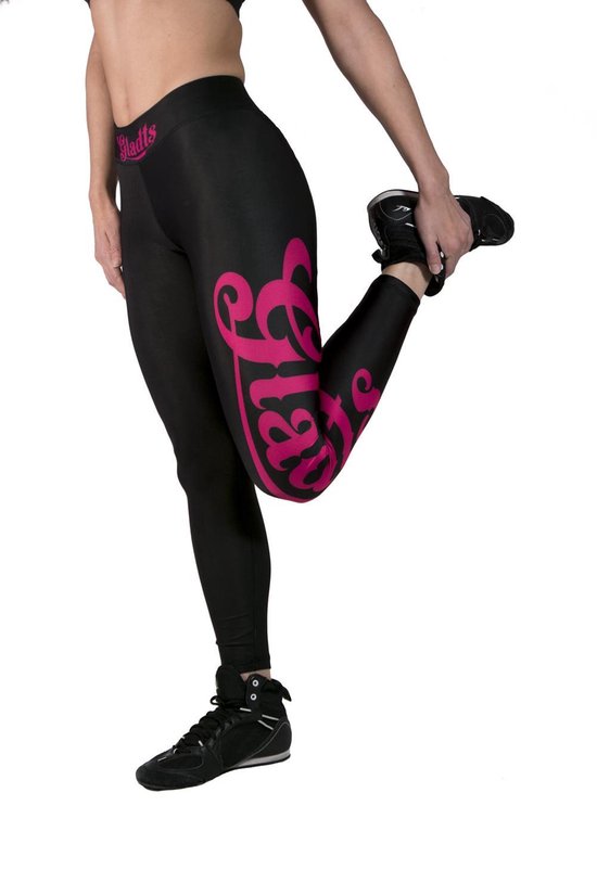 Gladts - Legging - Met topje - Dames - Zwart/Roze - 2-delig - Maat M - Legging dames - Legging meisje - Legging dames volwassenen - Leggings - Legging sport dames van Gladts