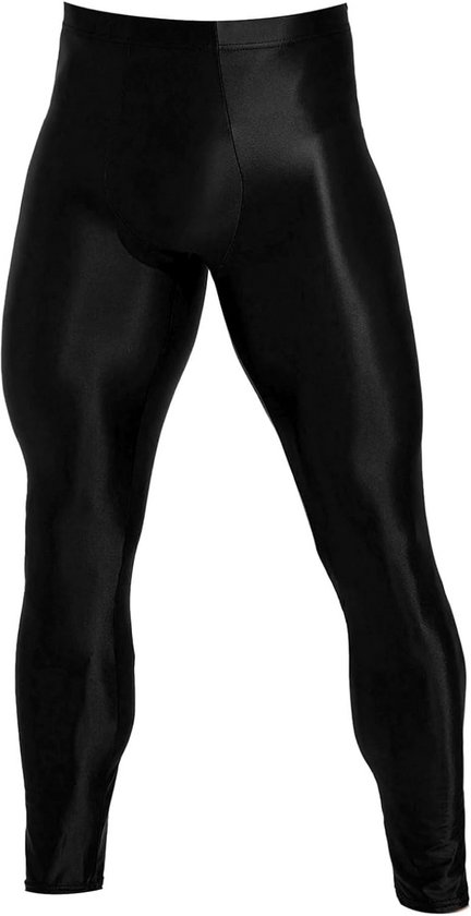 Glanzende Heren Sportlegging - Strakke Fitness Tights voor Hardlopen en Gym