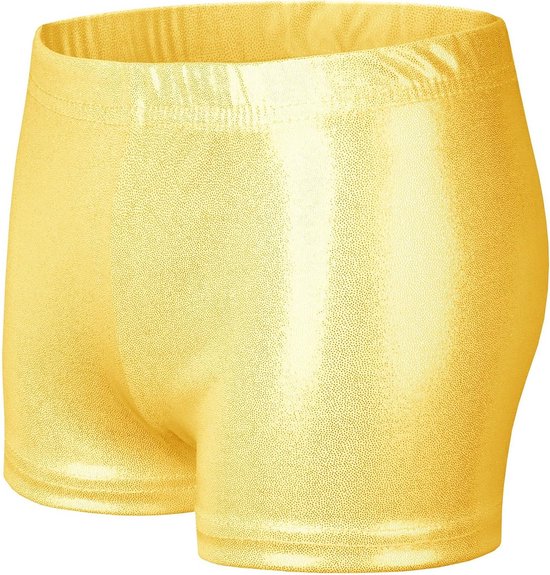 Glanzende Metallic Shorts voor Meisjes met Elastische Taille voor Dans en Sport