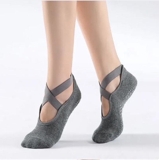 Go Go Gadget - "Grijze Anti-slip Sokken voor Dames - Ideaal voor Ballet, Dans, Gym, Fitness, Pilates - Gemaakt van Katoen". van Go Go Gadget