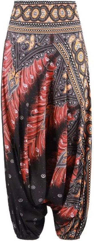 Go Go Gadget - Harembroek - Harem Pants - Yogabroek - Losse Broek - Chillbroek - Harem - Chillpants - Maat M - Rood/ Zwart van Merkloos