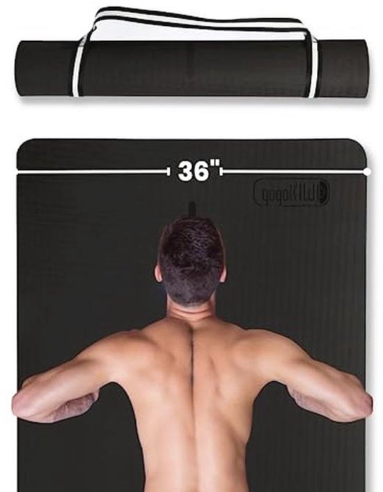 'Gogokiwi Dikke yogamat 2/5" dik met draagriem (72 l x 70 inch) voor mannen en vrouwen - antislip extra brede en lange fitness- en trainingsmat voor thuissportschool, training, vloer, pilates, en