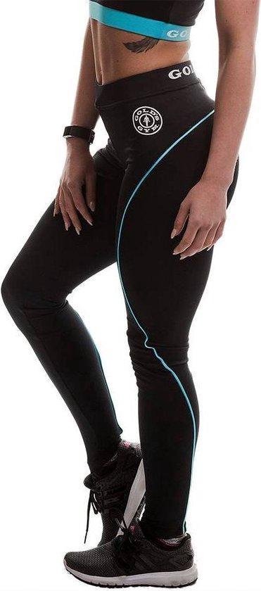 Gold's Gym Ladies Long Gym Leggings - Black/Turquoise - L van Merkloos