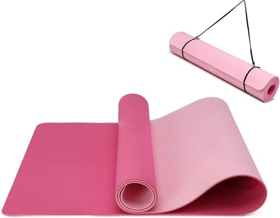 Goodivery ® Milieuvriendelijke Yoga Mat met Antislip en Lichaamsuitlijning, Inclusief Draagriem