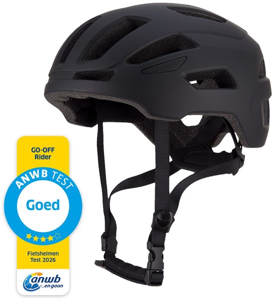GOOFF® RIDER Fietshelm - Ebike Helm voor Volwassenen - Geschikt voor Elektrische Fiets en Racefiets - Dames en Heren - Zwart - M van GOOFF®