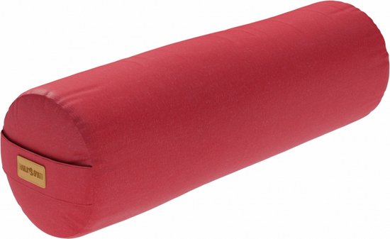 Gorilla Sports Yoga Bolster - Rood - 65 x 20 cm - Yoga kussen - Rond van Merkloos