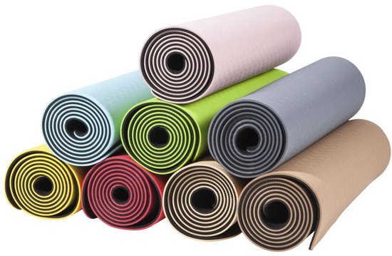 Gorilla Sports Yoga Mat - Pilates Mat - TPE - 180 x 60 x 0,6 cm - Grijs