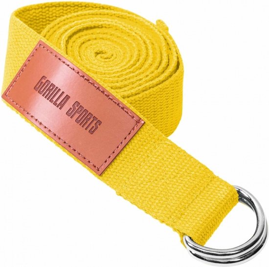 Gorilla Sports Yoga riem - 260 x 3,8 cm - Geel van Gorilla Sports.