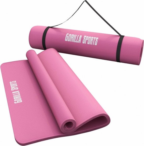 Gorilla Sports Yogamat Deluxe - 190 x 100 x 1,5 cm - Roze van Merkloos