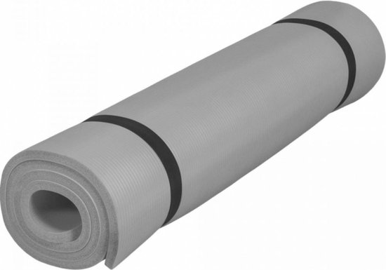 Gorilla Sports Yogamat Deluxe (190 x 100 x 1,5 cm) - Yoga Mat - grijs van Merkloos
