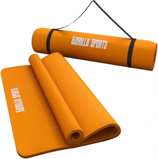 Gorilla Sports Yogamat Deluxe (190 x 100 x 1,5 cm) - Yoga Mat - oranje