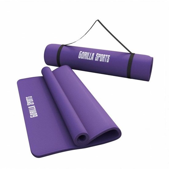 Gorilla Sports- Yogamat Deluxe - 190 x 60 x 1,5 cm - Fitnessmat - Paars van Merkloos