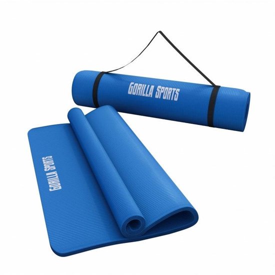 Gorilla Sports Yogamat Deluxe 190 x 60 x 1,5 cm - Fitnessmat - Royal Blue van Merkloos