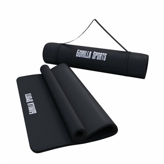 Gorilla Sports Yogamat Deluxe - 190 x 60 x 1,5 cm - Fitnessmat - Zwart van Merkloos