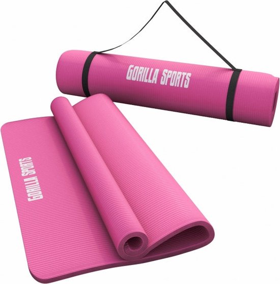 Gorilla Sports Yogamat Deluxe - Fuchsia 190 x 100 x 1,5 cm - Yoga Mat van Merkloos